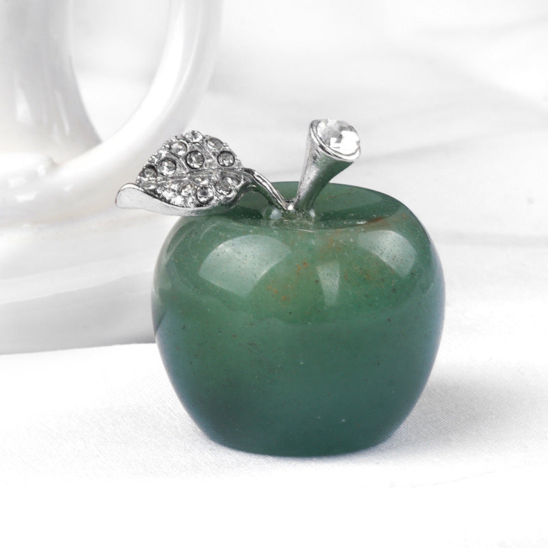 Pequeña manzana de cristal de Olivenorma, decoración con piedras preciosas para el hogar