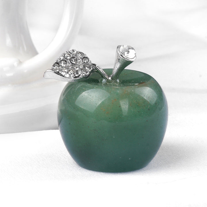 Pequeña manzana de cristal de Olivenorma, decoración con piedras preciosas para el hogar
