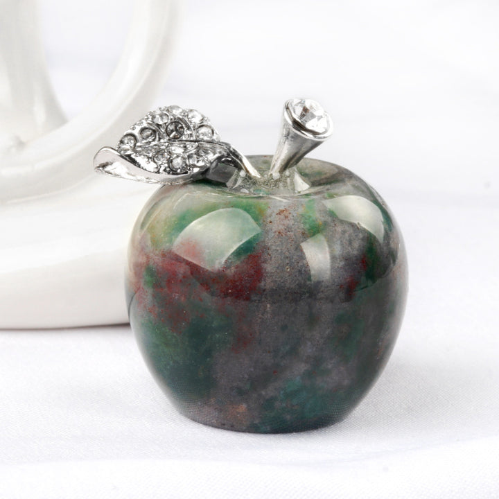Pequeña manzana de cristal de Olivenorma, decoración con piedras preciosas para el hogar