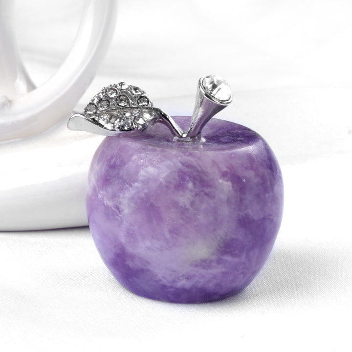 Pequeña manzana de cristal de Olivenorma, decoración con piedras preciosas para el hogar