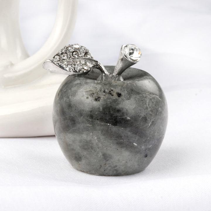 Pequeña manzana de cristal de Olivenorma, decoración con piedras preciosas para el hogar