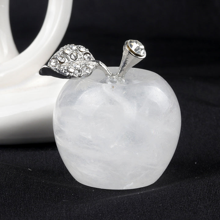Pequeña manzana de cristal de Olivenorma, decoración con piedras preciosas para el hogar