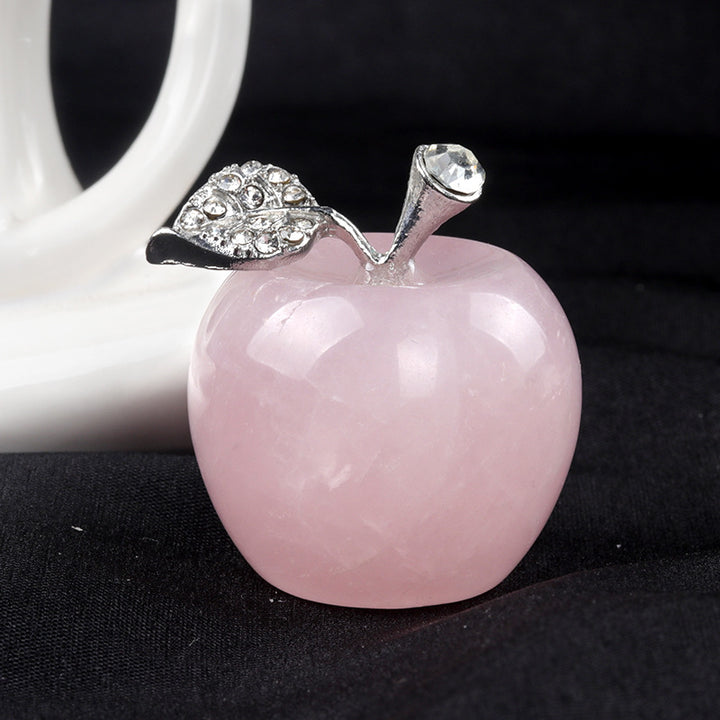 Pequeña manzana de cristal de Olivenorma, decoración con piedras preciosas para el hogar