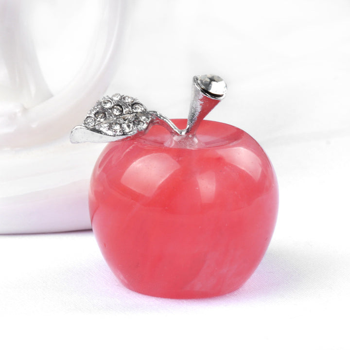 Pequeña manzana de cristal de Olivenorma, decoración con piedras preciosas para el hogar