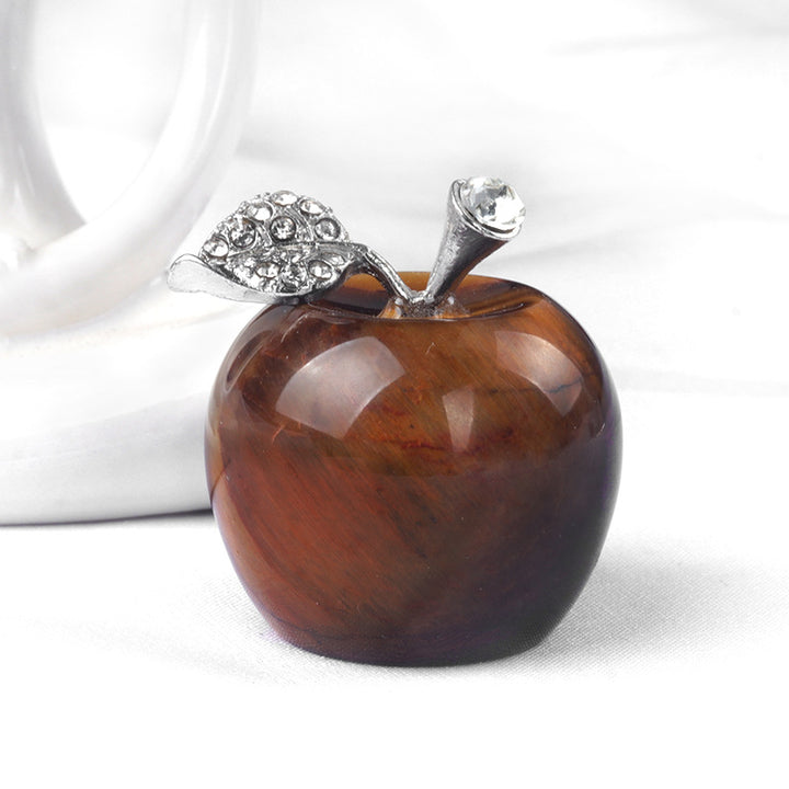 Pequeña manzana de cristal de Olivenorma, decoración con piedras preciosas para el hogar