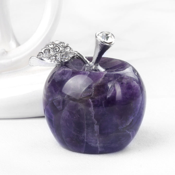 Pequeña manzana de cristal de Olivenorma, decoración con piedras preciosas para el hogar