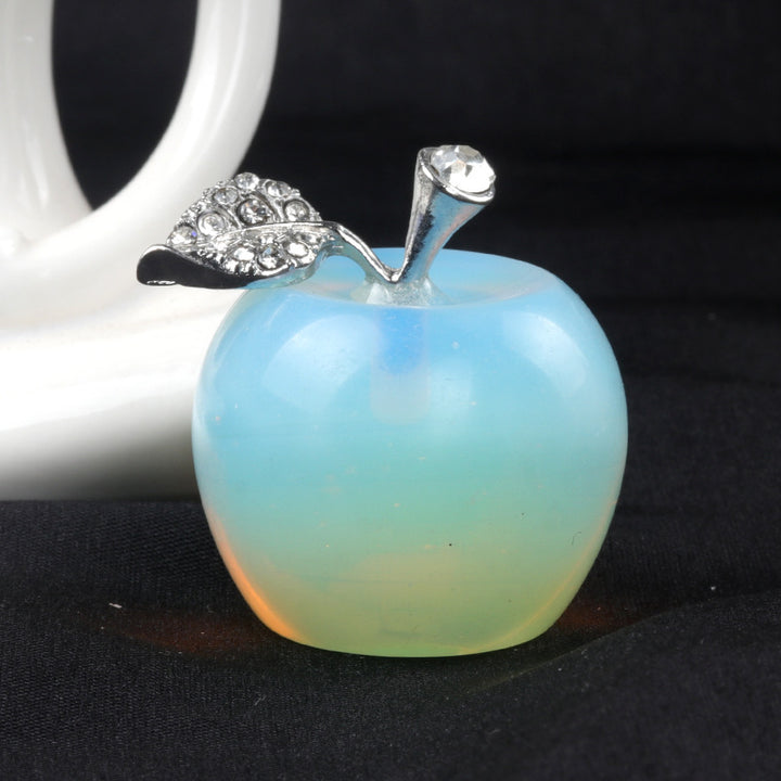 Pequeña manzana de cristal de Olivenorma, decoración con piedras preciosas para el hogar