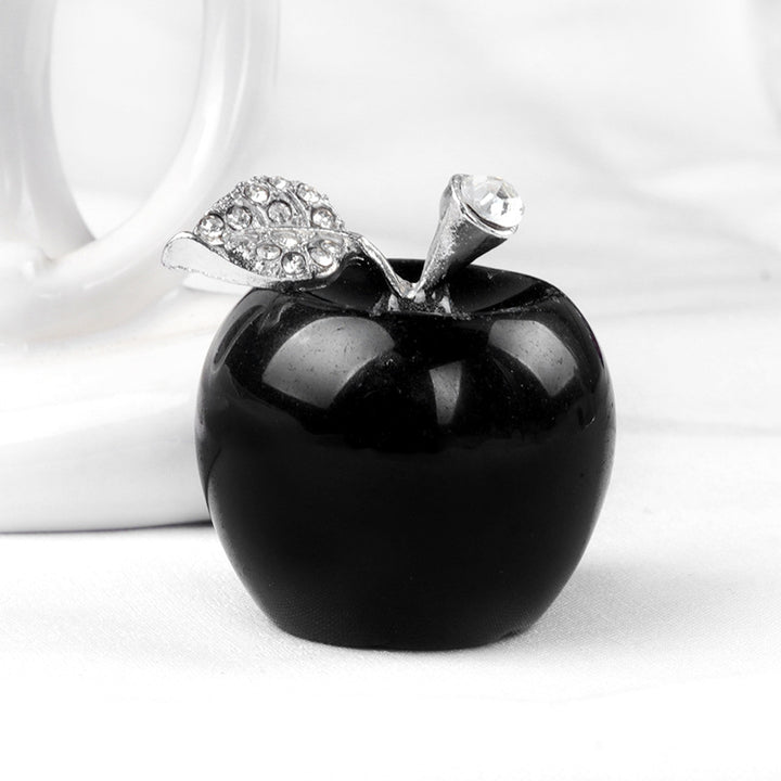 Pequeña manzana de cristal de Olivenorma, decoración con piedras preciosas para el hogar