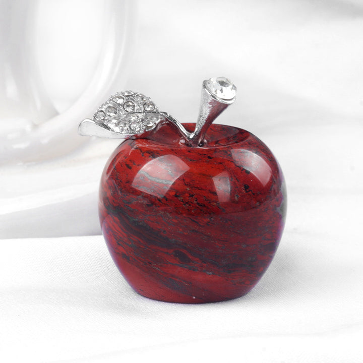 Pequeña manzana de cristal de Olivenorma, decoración con piedras preciosas para el hogar