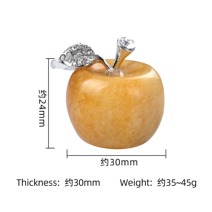 Pequeña manzana de cristal de Olivenorma, decoración con piedras preciosas para el hogar