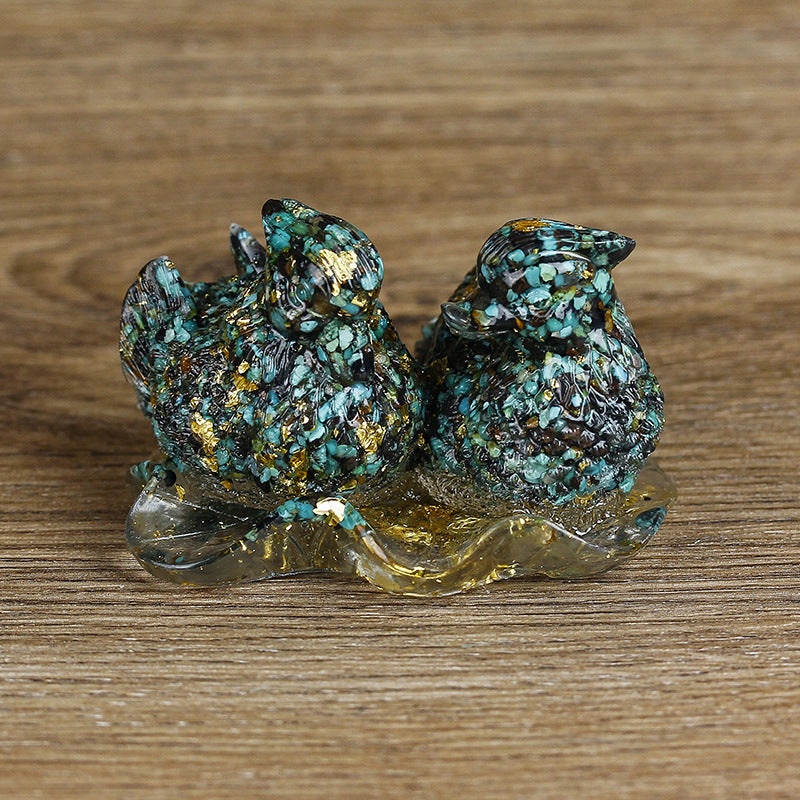 Adornos de pegamento con forma de pato mandarín de cristal de Olivenorma