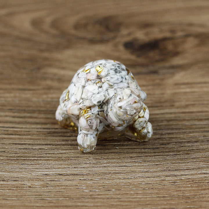 Adorno de piedra preciosa con forma de tortuga pequeña de Olivenorma