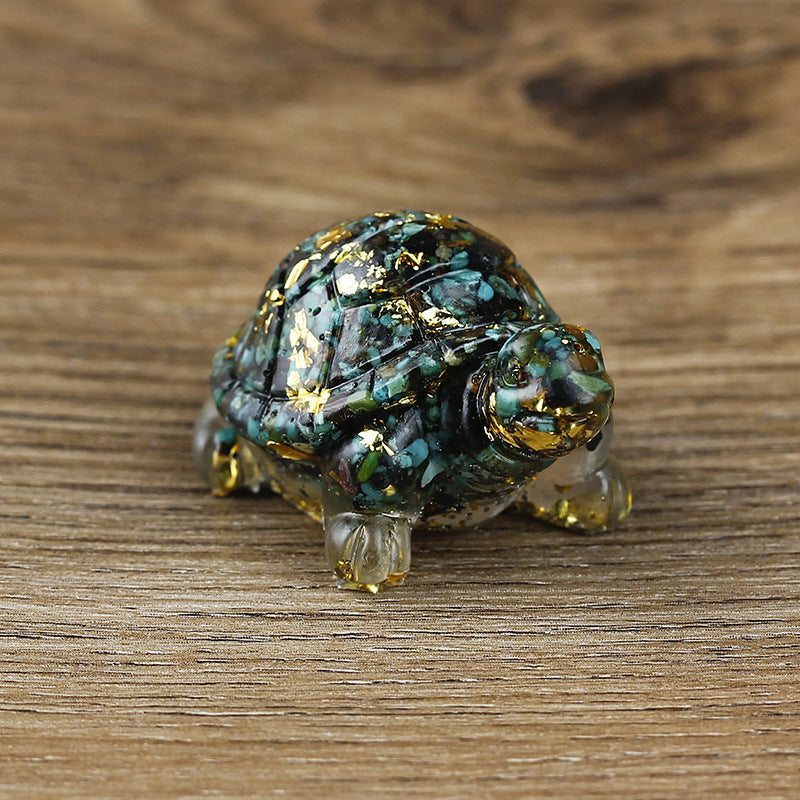 Adorno de piedra preciosa con forma de tortuga pequeña de Olivenorma