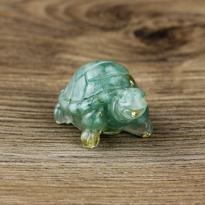 Adorno de piedra preciosa con forma de tortuga pequeña de Olivenorma