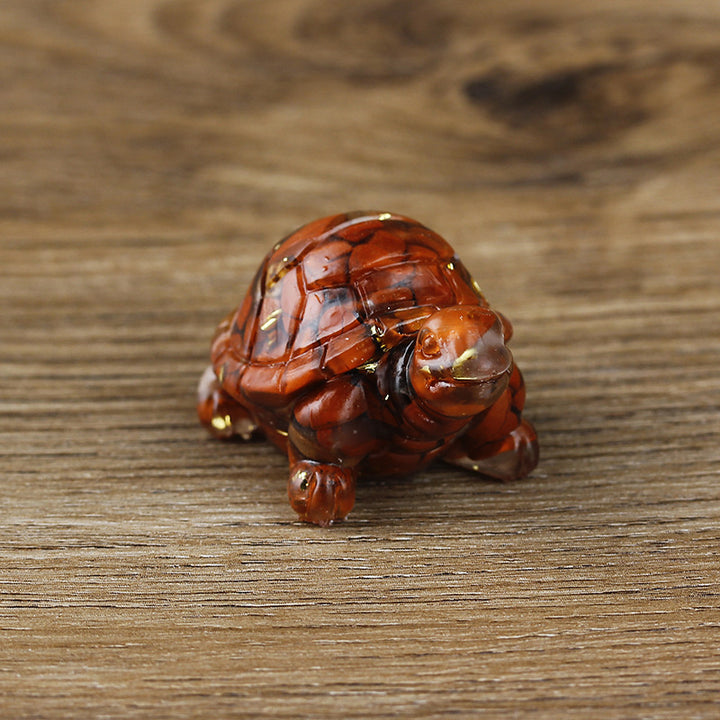 Adorno de piedra preciosa con forma de tortuga pequeña de Olivenorma
