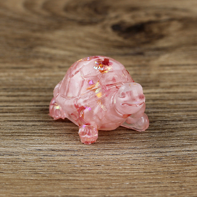 Adorno de piedra preciosa con forma de tortuga pequeña de Olivenorma