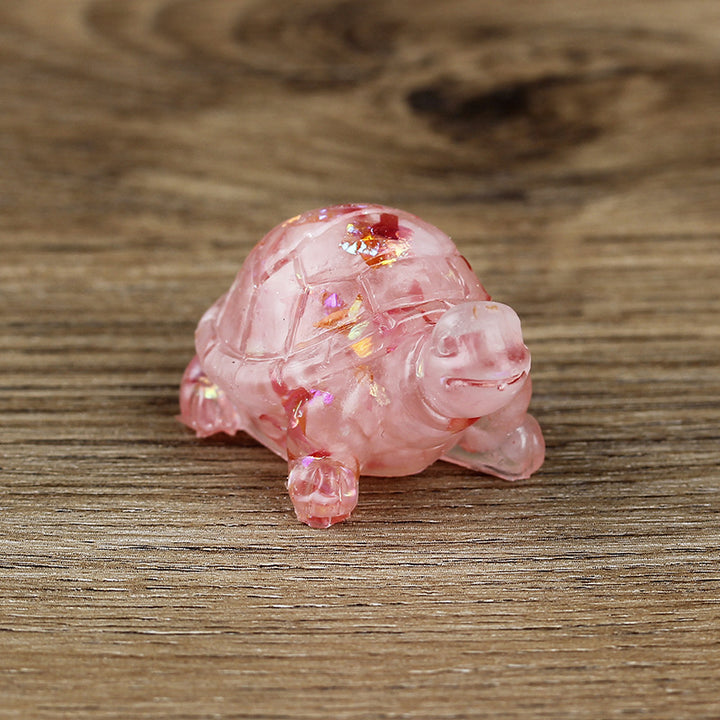 Adorno de piedra preciosa con forma de tortuga pequeña de Olivenorma