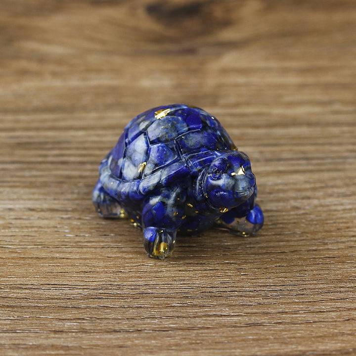 Adorno de piedra preciosa con forma de tortuga pequeña de Olivenorma