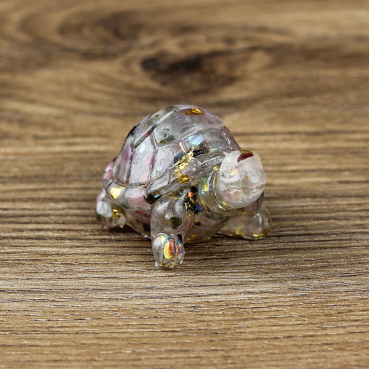 Adorno de piedra preciosa con forma de tortuga pequeña de Olivenorma