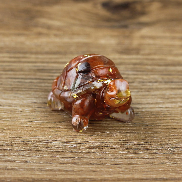 Adorno de piedra preciosa con forma de tortuga pequeña de Olivenorma