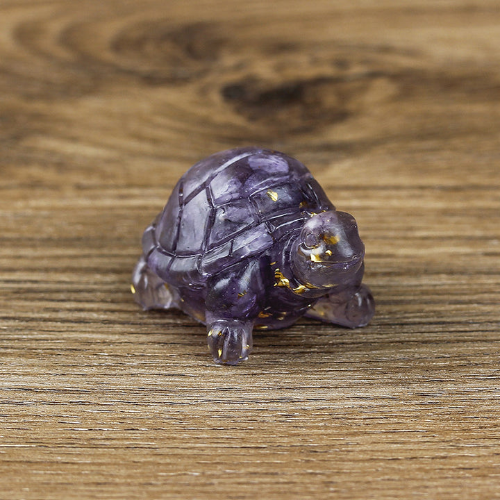 Adorno de piedra preciosa con forma de tortuga pequeña de Olivenorma