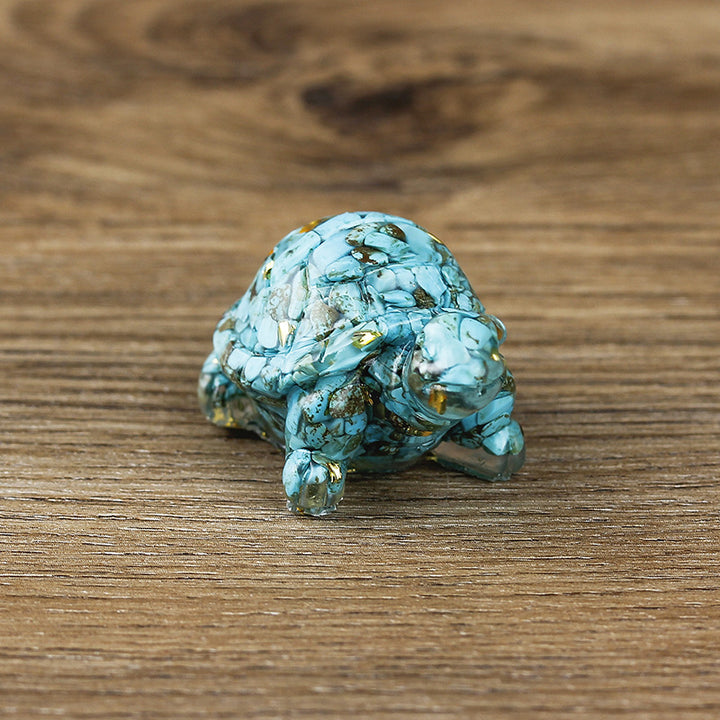 Adorno de piedra preciosa con forma de tortuga pequeña de Olivenorma