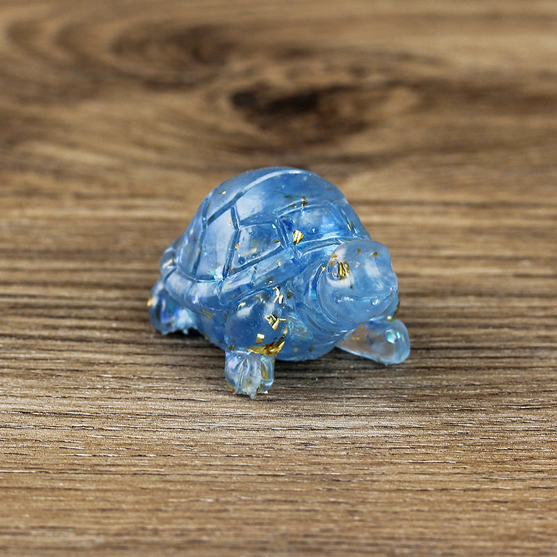 Adorno de piedra preciosa con forma de tortuga pequeña de Olivenorma