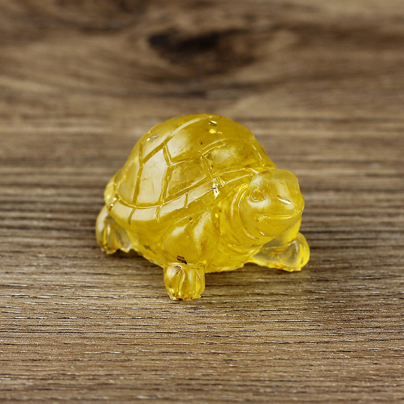 Adorno de piedra preciosa con forma de tortuga pequeña de Olivenorma