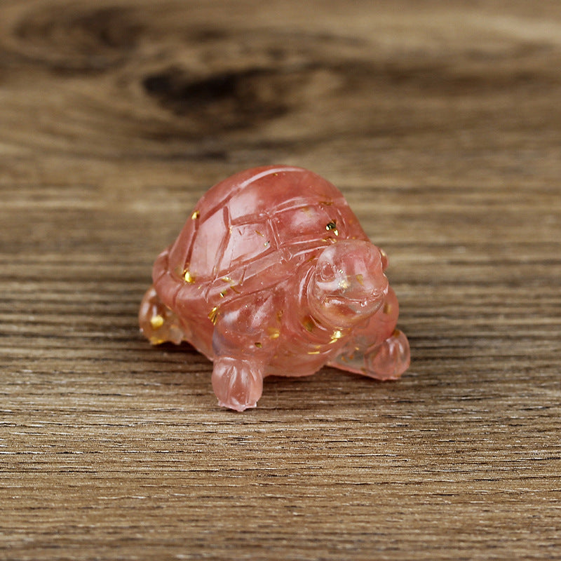 Adorno de piedra preciosa con forma de tortuga pequeña de Olivenorma
