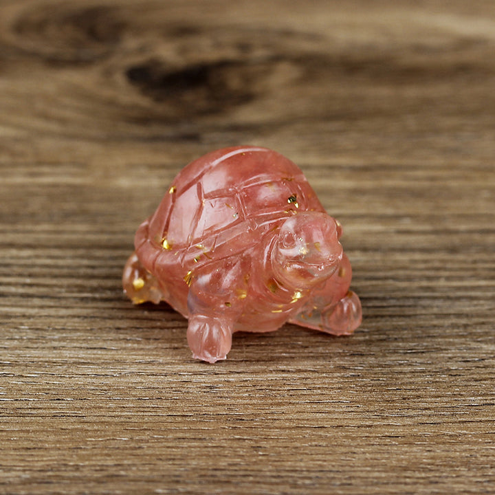 Adorno de piedra preciosa con forma de tortuga pequeña de Olivenorma
