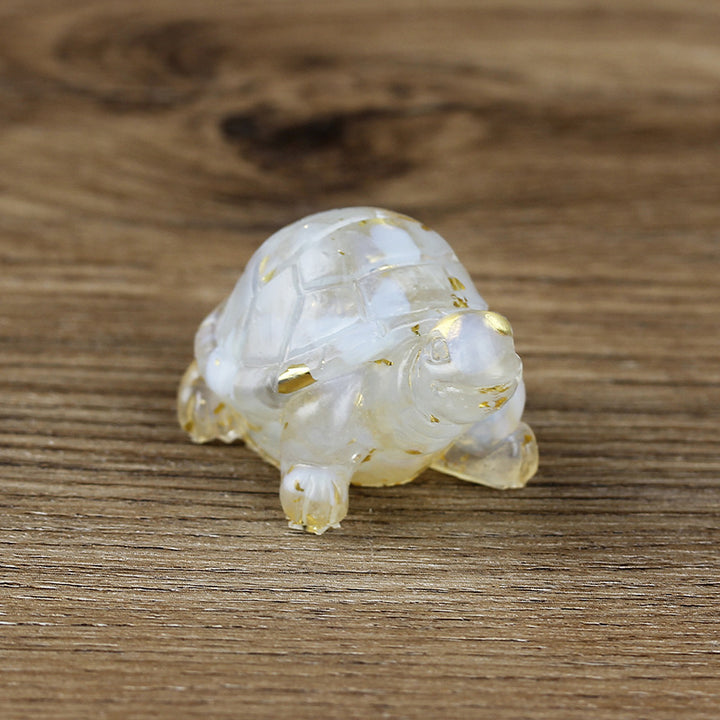 Adorno de piedra preciosa con forma de tortuga pequeña de Olivenorma