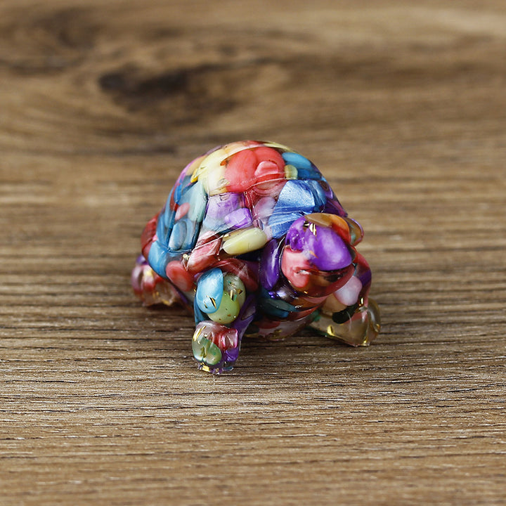 Adorno de piedra preciosa con forma de tortuga pequeña de Olivenorma