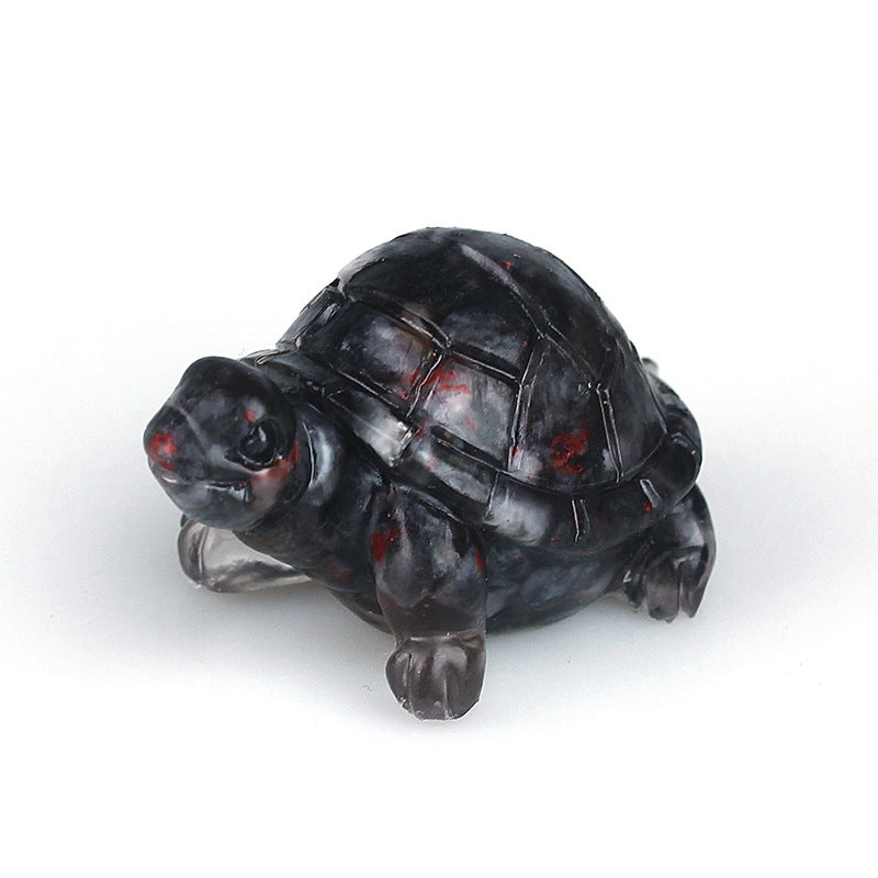 Adorno de piedra preciosa con forma de tortuga pequeña de Olivenorma