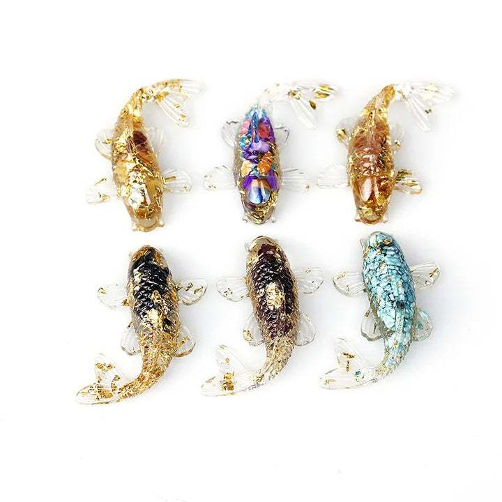 Adornos de peces artificiales creativos de Olivenorma, decoración con piedras preciosas