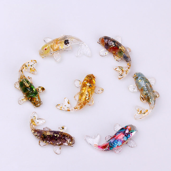 Adornos de peces artificiales creativos de Olivenorma, decoración con piedras preciosas
