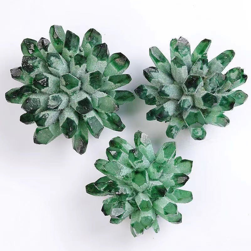 1 racimo de cristal de cuarzo fantasma verde de Olivenorma para decoración del hogar