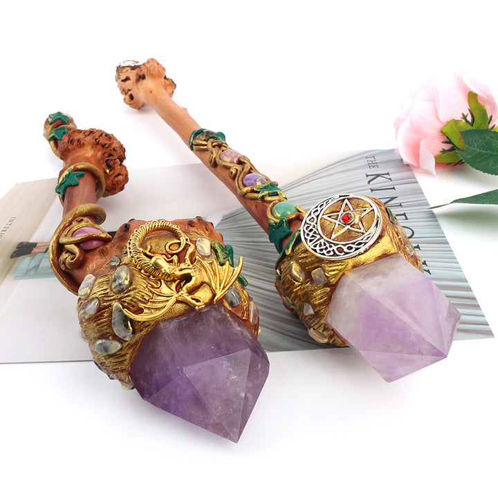 Varita mágica de piedra natural Olivenorma, barra energética, varitas de cristal