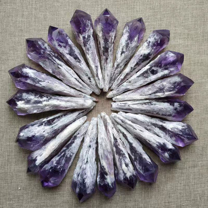 Varitas de cristal de amatista natural en bruto de Olivenorma