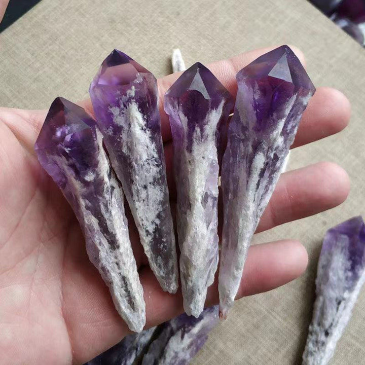 Varitas de cristal de amatista natural en bruto de Olivenorma