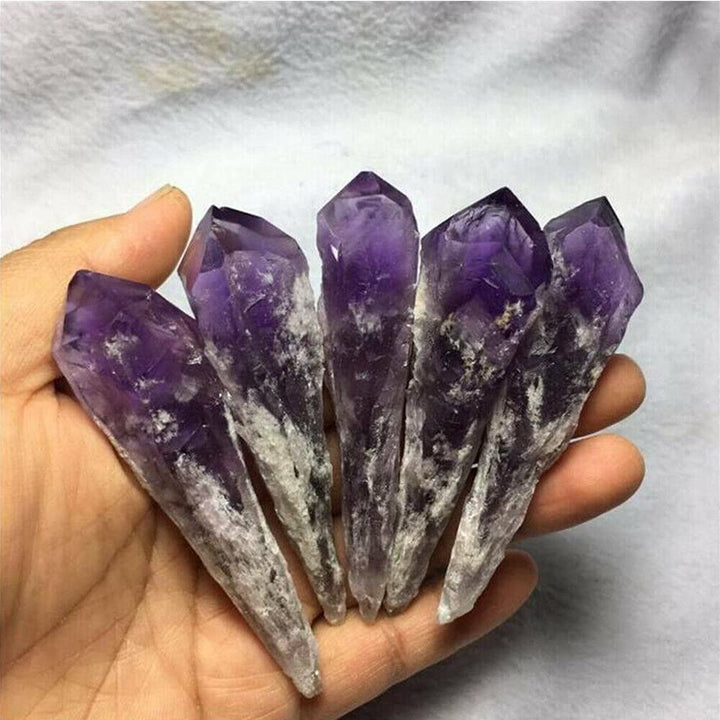 Varitas de cristal de amatista natural en bruto de Olivenorma