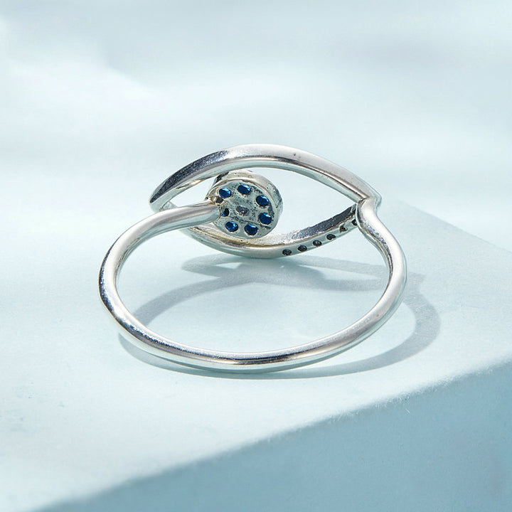 Anillo ajustable con diseño de ojo malvado en plata de ley S925 de Olivenorma - image 5