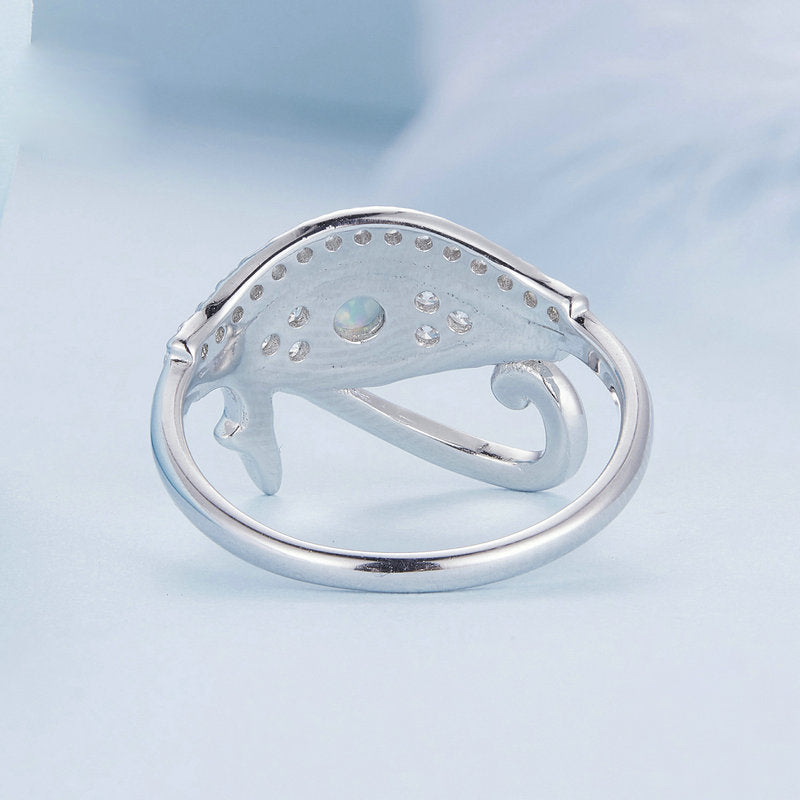 Anillo de plata de ley S925 con el ojo de Horus de Olivenorma
