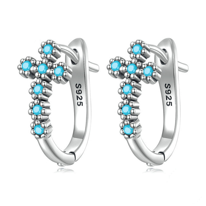 Pendientes de plata de ley S925 con turquesa de Olivenorma