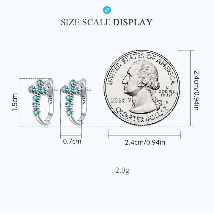 Pendientes de plata de ley S925 con turquesa de Olivenorma
