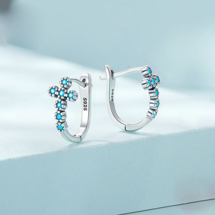 Pendientes de plata de ley S925 con turquesa de Olivenorma
