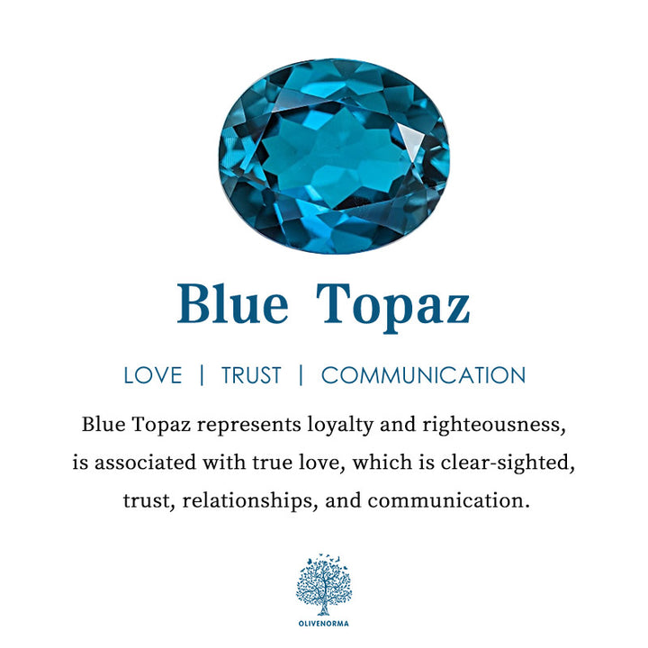 Anillo ajustable con topacio azul "Summer Lake" de Olivenorma 