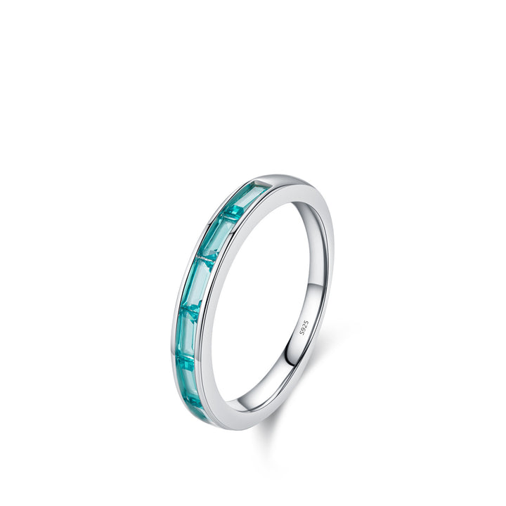 Anillo de plata de ley S925 con turmalina y girasol de Paraiba de Olivenorma