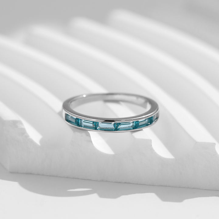 Anillo de plata de ley S925 con turmalina y girasol de Paraiba de Olivenorma