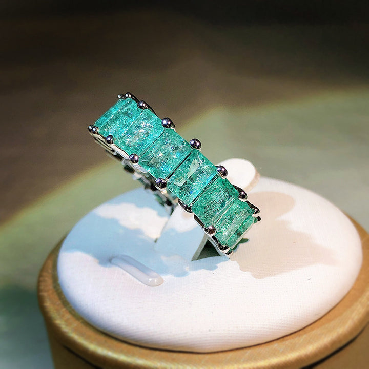 Anillo cuadrado de turmalina Paraiba de Olivenorma