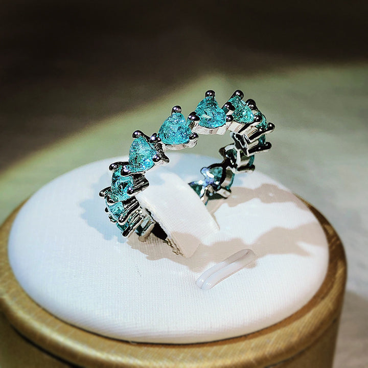 Anillo en forma de corazón con turmalina Paraiba de Olivenorma
